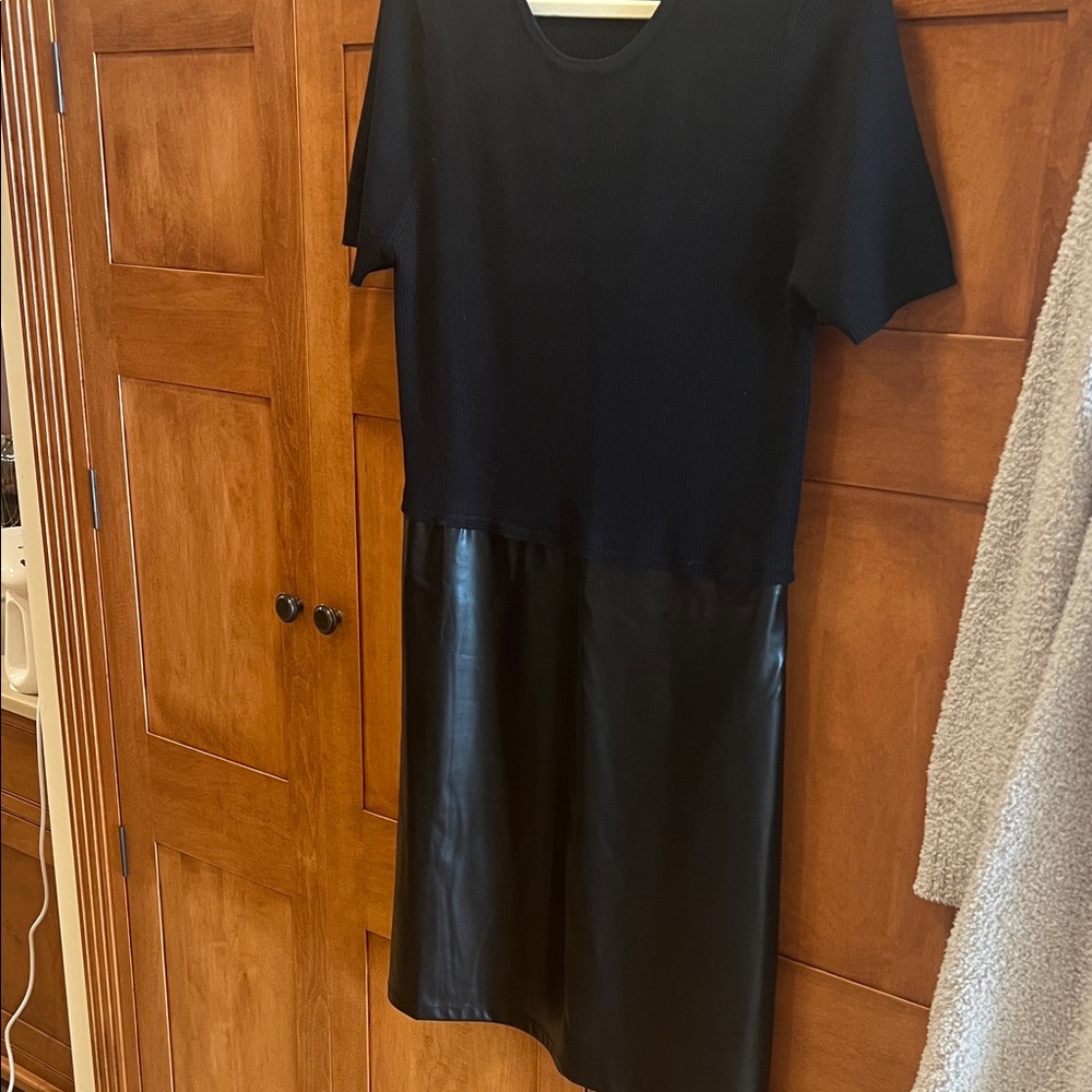 Another Love Women’s Faux leather sweat dress